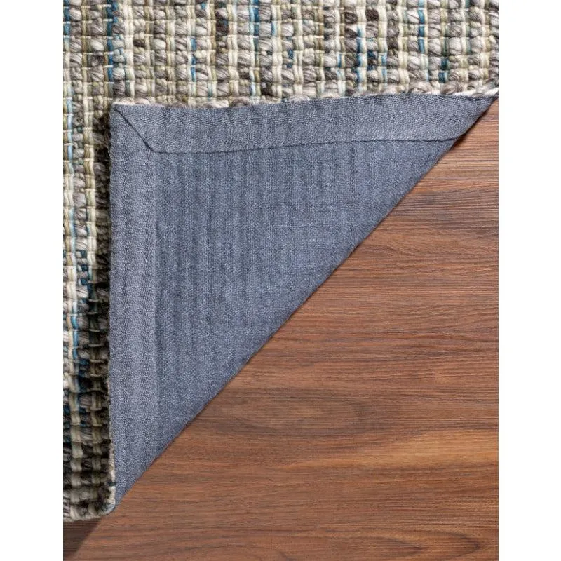 Artistry Threads Hand Woven Wool Rug - Blue & Brown media 7