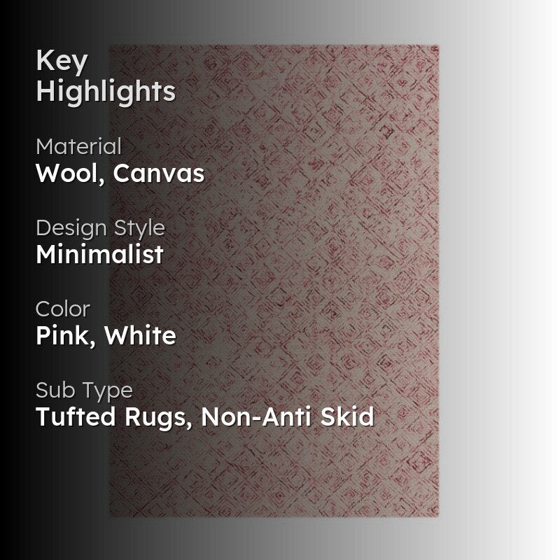 Timeless Textures Hand Tufted Wool Rug - Pink & White media 2