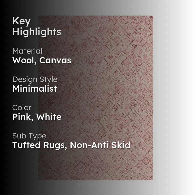 Timeless Textures Hand Tufted Wool Rug - Pink & White media 2