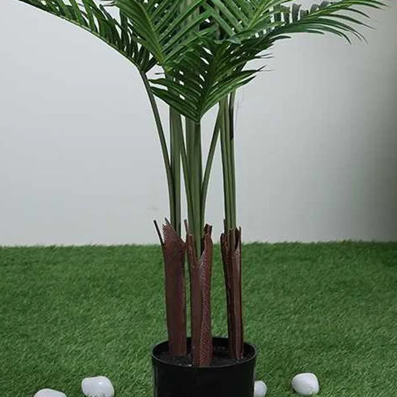Artificial Arica Palm Plant With Black Fiber Pot - 3.9 Feet media 4