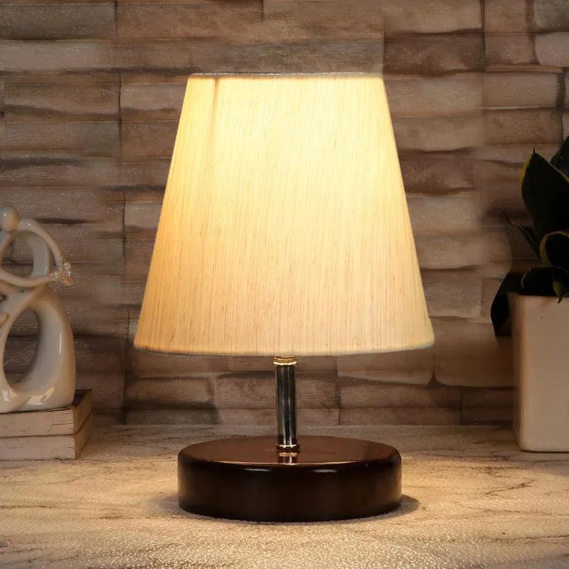 Maxa Fabric Table Lamp - White,Brown media 1