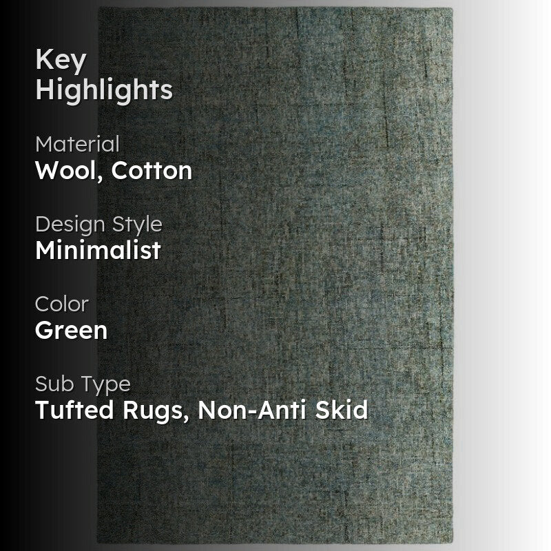 Handloom Hand Tufted Harmony Wool Rug - Sea Green media 2