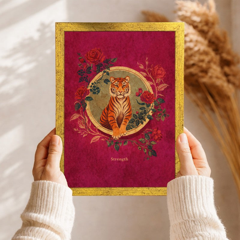 Sultanate Stamps Paper Wall Painting With Frame - Set Of Six media 5