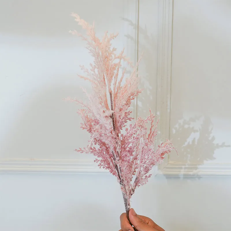 Faux Asparnagus Pampas Flower Stick (Pink) - 25 CM media 3