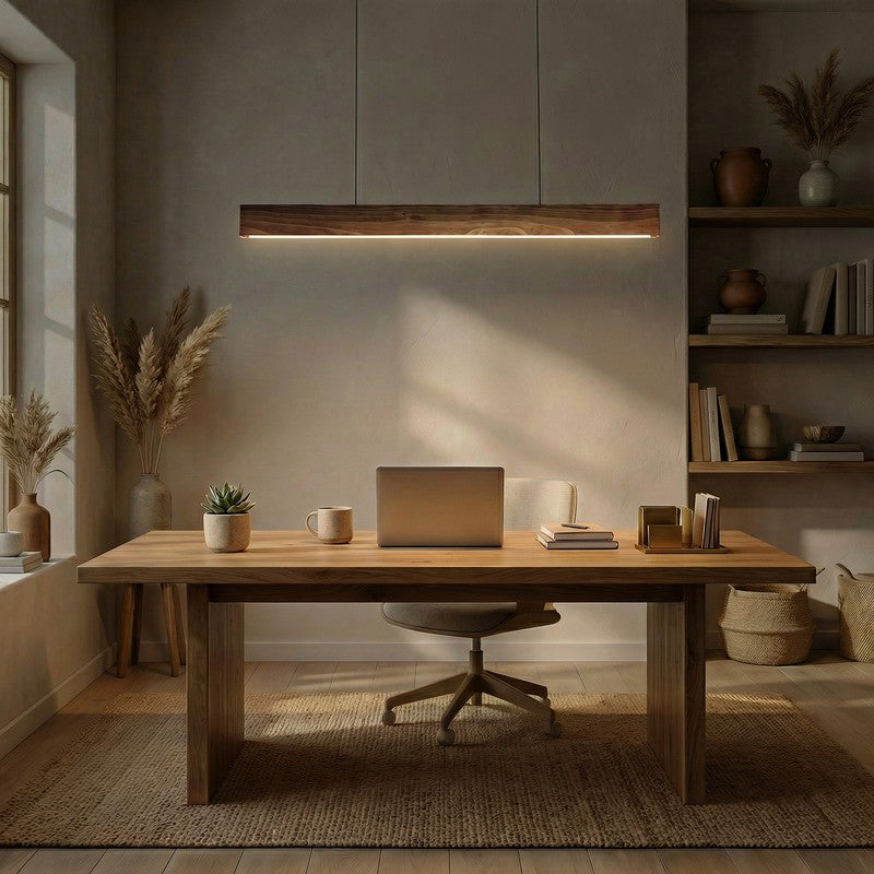 Enchant Linear LED Wooden Ceiling Lamp - Brown media 3