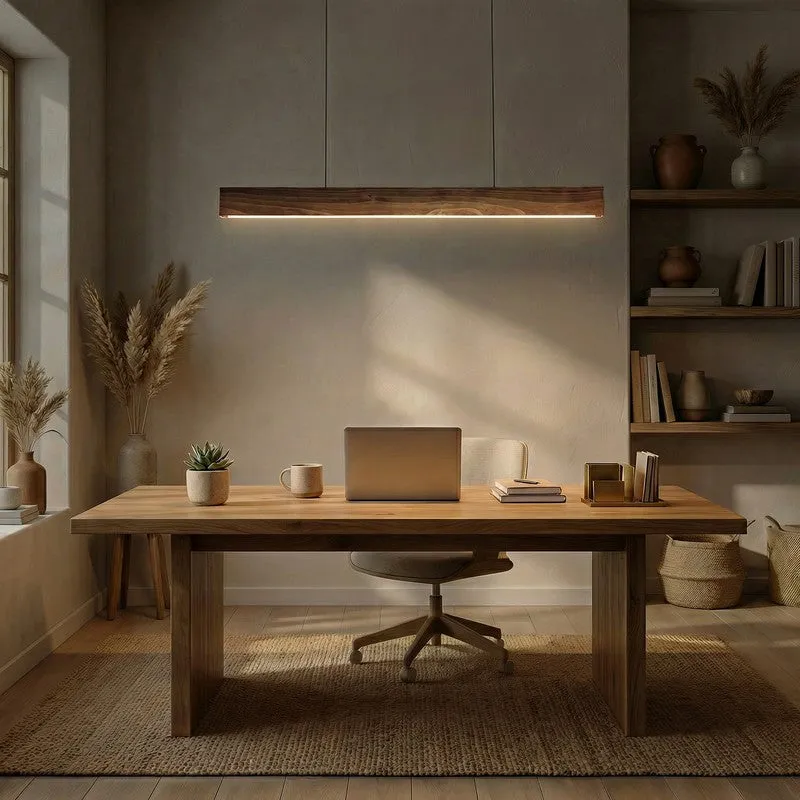 Enchant Linear LED Wooden Ceiling Lamp - Brown media 3