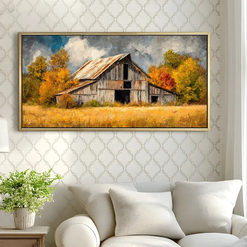 Ochre Fields Canvas Wall Painting With Frame media 4