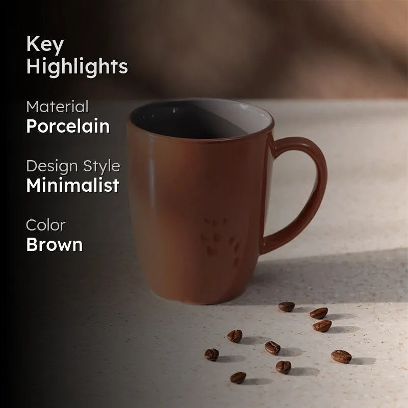Yuvara Porcelain Coffee Mug (295 mL) - Light Brown media 2