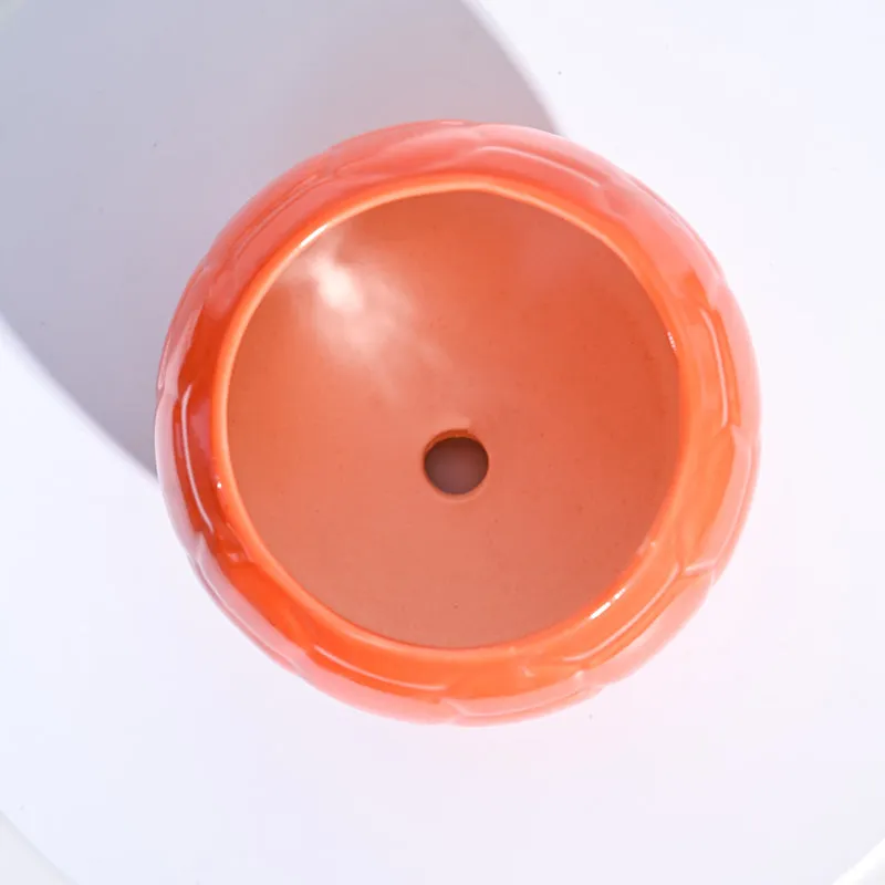 Ugaoo Football Orange Ceramic Pot media 5