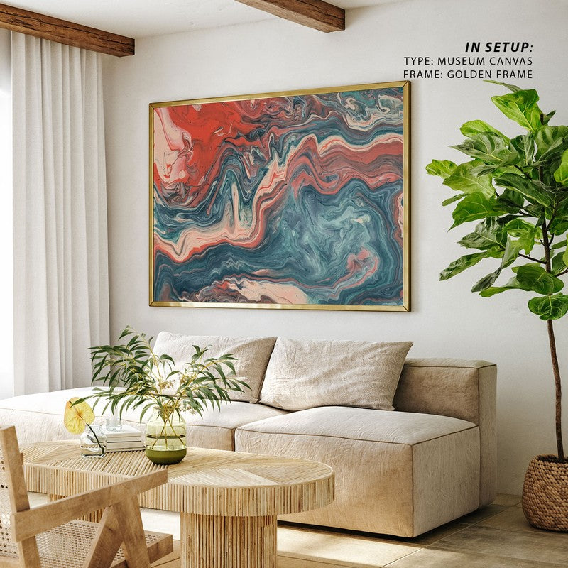 Subtle Abstract Art Canvas Painting - Black Frame media 4