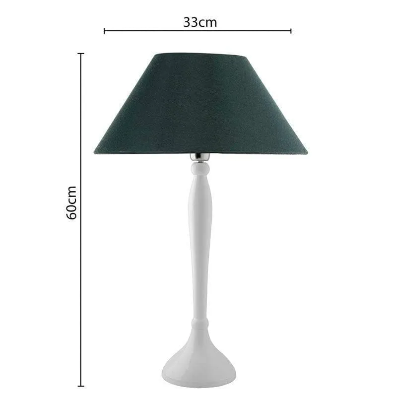 Royal Ovoid Fabric Table Lamp - White,Green media 5