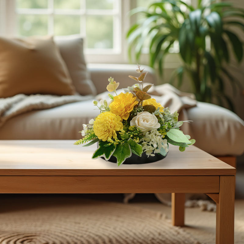 Dawn's Promise Artificial Solawood Flower Bunch With Pot image 3