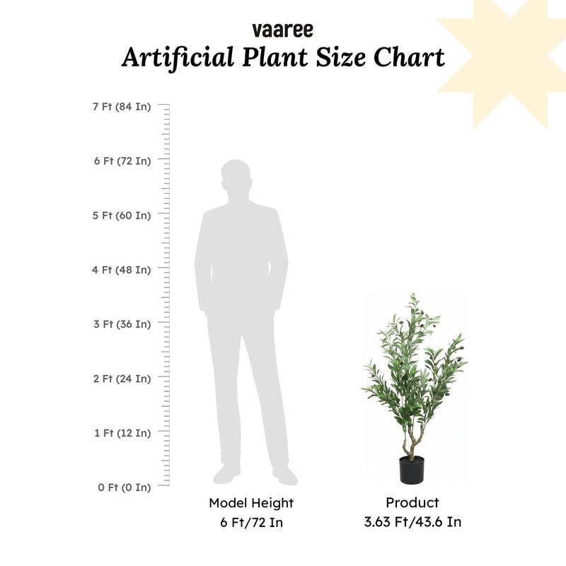 Artificial Olive Plant With Black Fiber Pot - 3.6 Feet media 7