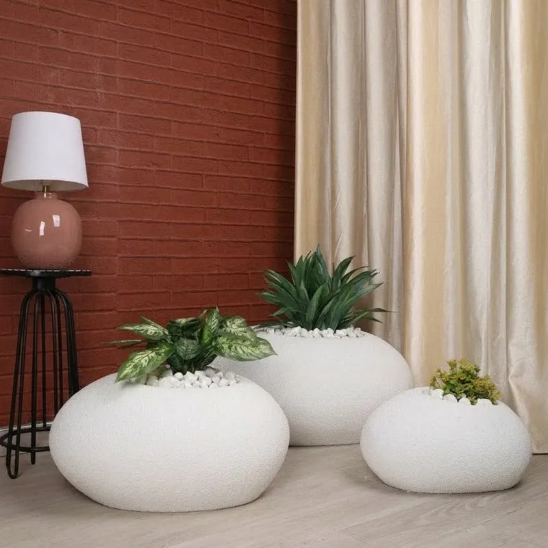 Pebblora Floor Planter - White - 8