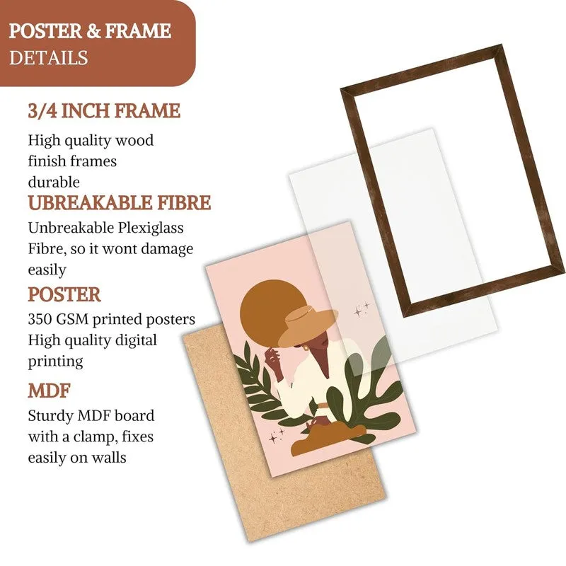 Sunlit Muse Paper Wall Painting With Frame - Brown media 6