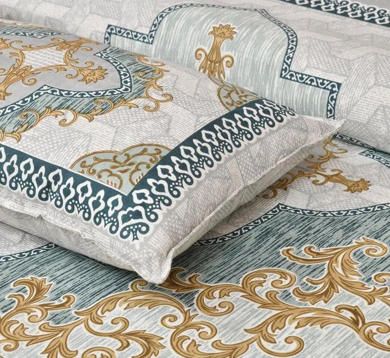 Neelakshi Ethnic Cotton Bedsheet (Grey) - 160 TC media 6