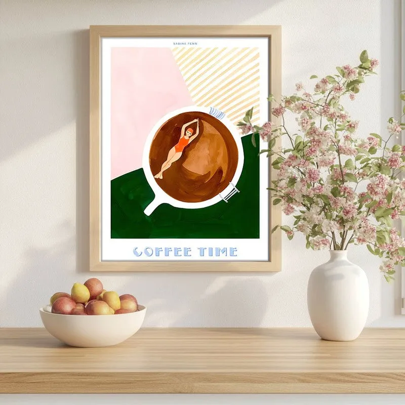 FloatingCoffee Archival Canvas Wall Art - Brown media 1