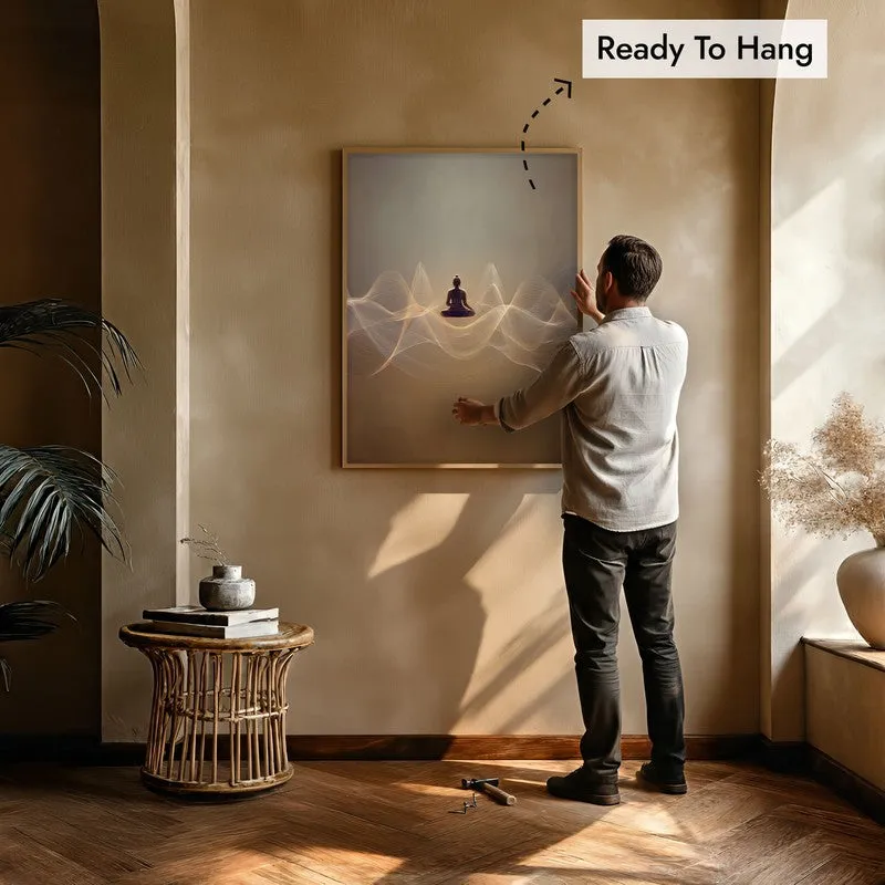 Buddha In Tranquil Harmony II Archival Paper Wall Painting With Brown Frame media 6