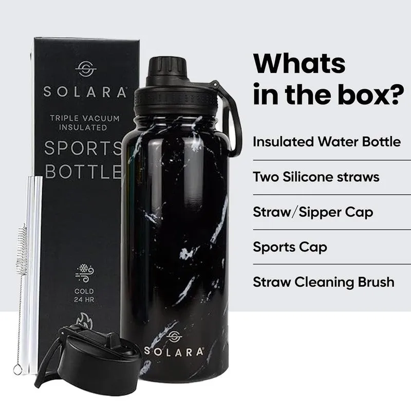 Solara Insulated Stainless Steel Bottle (1000 mL) - Black,White media 7