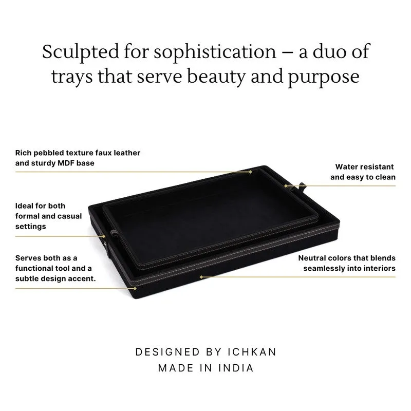 Elara Dote Serving Tray (Black) - Set Of Two media 8