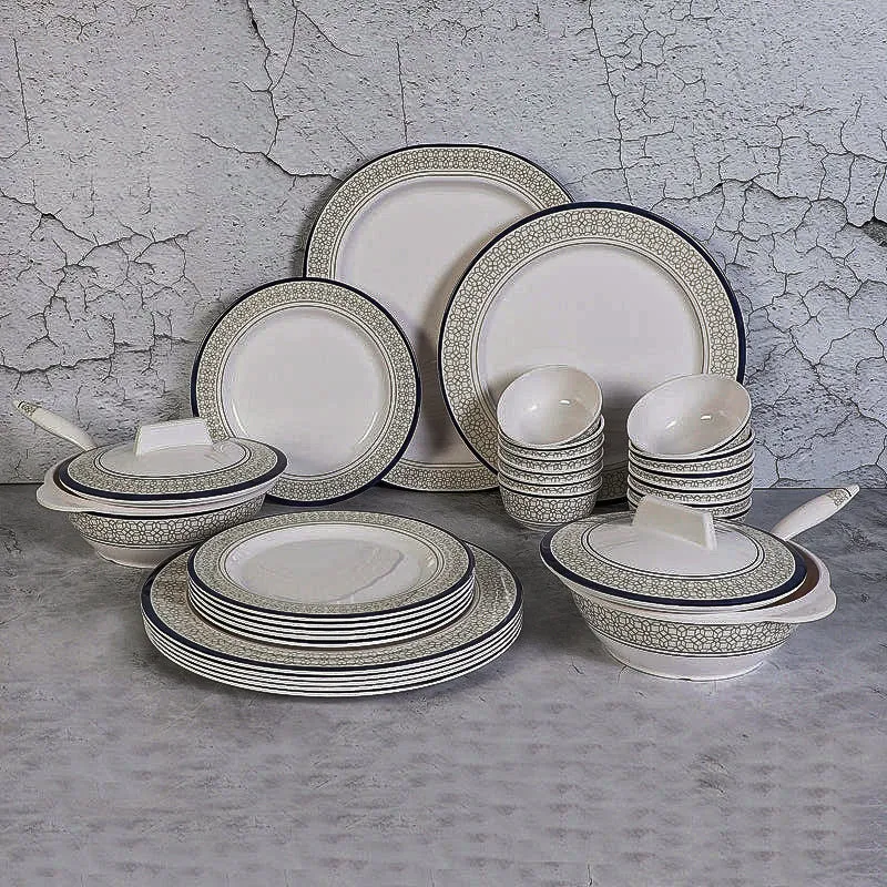 Cubicio Ethnic Melamine Dinner Set (Yellow) - 31 Piece Set media 1