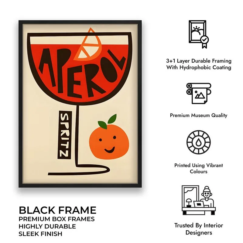 Oramge Aperol Archival Canvas Wall Art - Black media 10