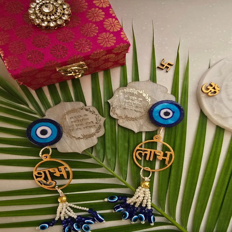 Zyra Evil Eye Shubh Labh Hanging Latkan - Set Of Two media 3