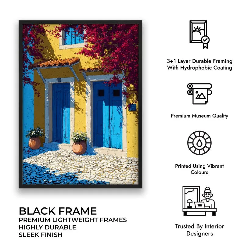 Coastline Hue Canvas Wall Painting - Black Frame media 10