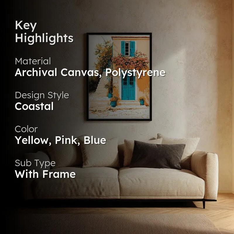 Floral Cascade Canvas Wall Painting - Black Frame media 2
