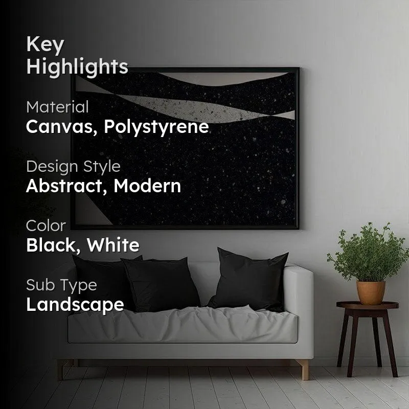 Modern Landscape Canvas Painting - Black Frame media 2
