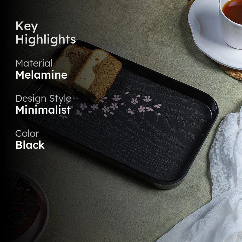 Bivaro Melamine Serving Tray - Black & Lavender media 2