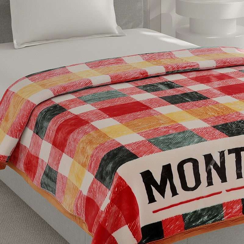 Monte Carlo Montana Mosaic Blanket (Red,Pink) - 597 GSM media 4