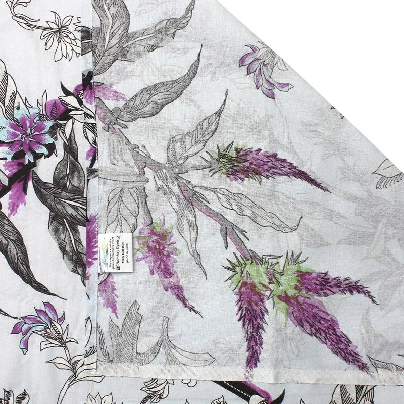 Waida Floral Cotton Bedsheet (Blue,Purple) - 110 TC media 6