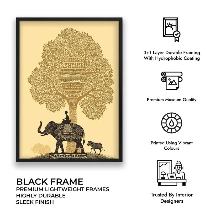 Kalpana Canvas Wall Painting With Black Frame media 10