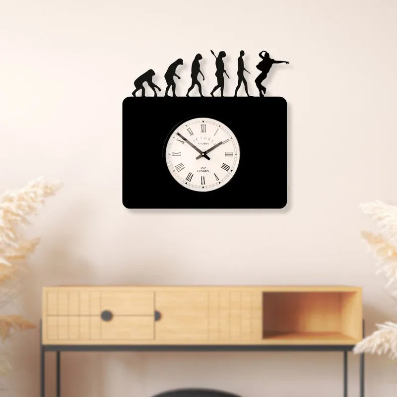 Evolutioner Steel Analog Wall Clock - Black media 3