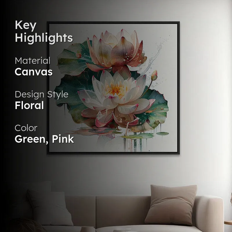 Lotus Flowers Wall Painting media 2
