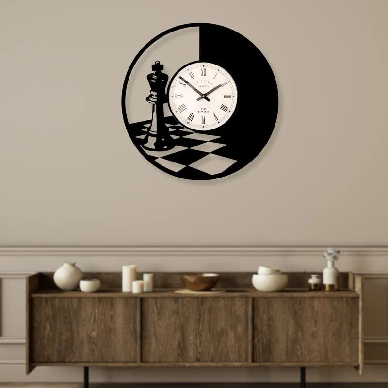 Chessmaster Steel Analog Wall Clock - Black media 3