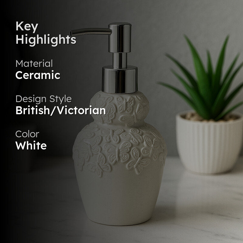 Floral Luxe Soap Dispenser - White media 2