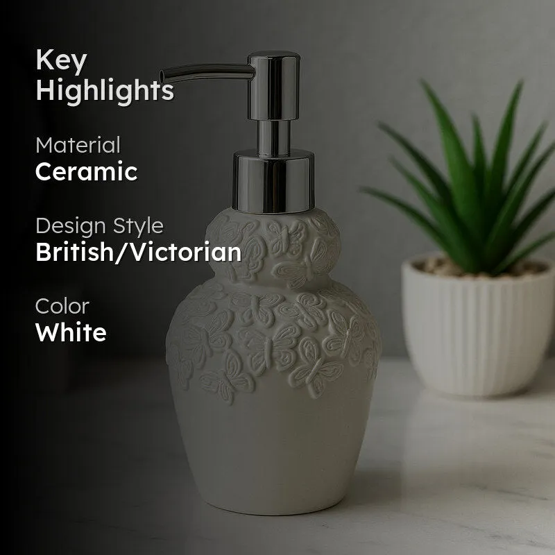 Floral Luxe Soap Dispenser - White media 2