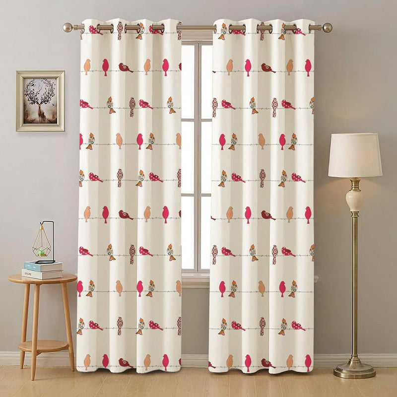 Urban Space Pakshi Curtain (Pink) - Set Of Two media 2