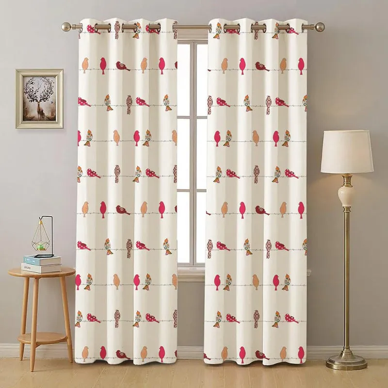 Urban Space Pakshi Curtain (Pink) - Set Of Two media 2