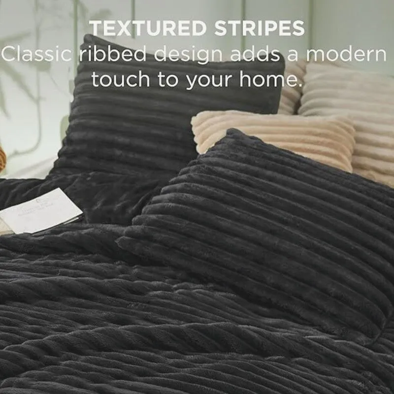 Sleep Scape Faux Fabric Blanket (Grey)- 300 GSM media 5