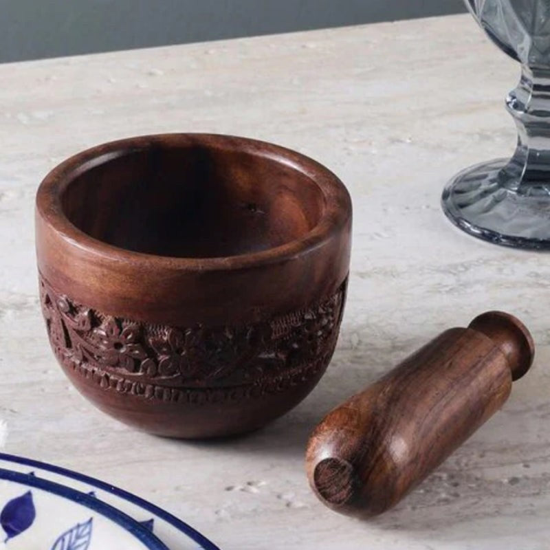 Natura Carved Mortar & Pestle media 4
