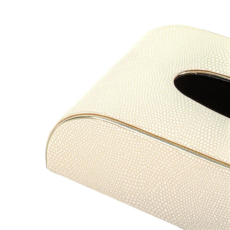 Tisquo Curve Faux Leather Tissue Box - Ivory media 7