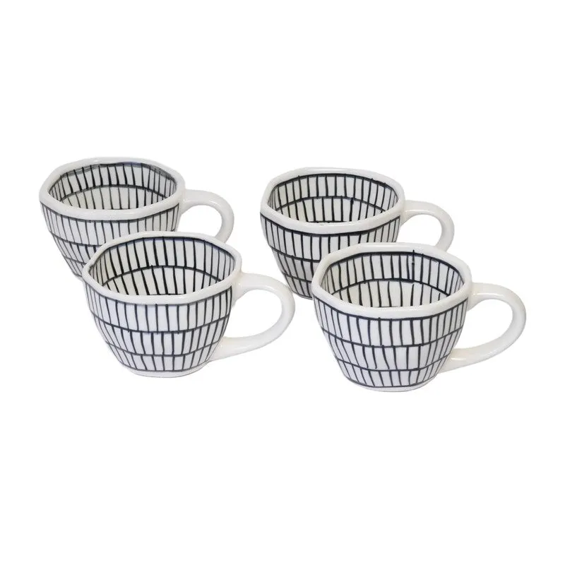 Chevron Waves Ceramic Coffee Mug (230 mL Each) - Set Of Four media 6