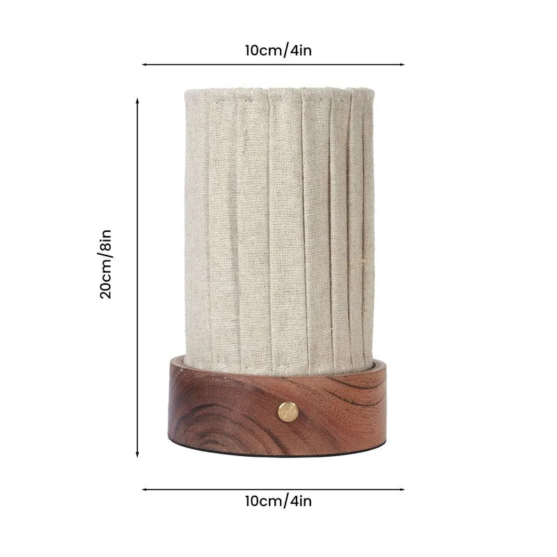 Radiya Tall Fabric Wooden Table Lamp - Grey media 7