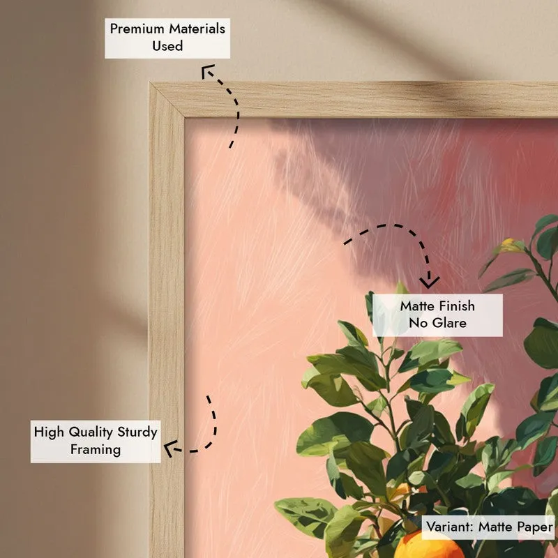 Orange Serenade Canvas Wall Painting - Brown Frame media 7