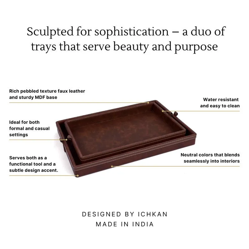Elara Dote Serving Tray (Dark Brown) - Set Of Two media 8