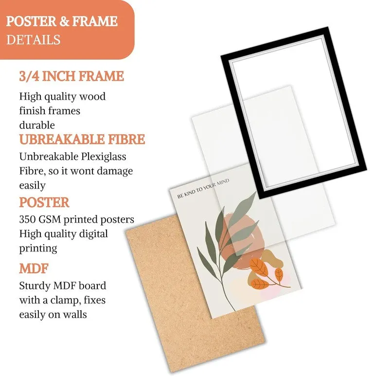 Desert Muse Paper Wall Painting With Frame - Black media 6