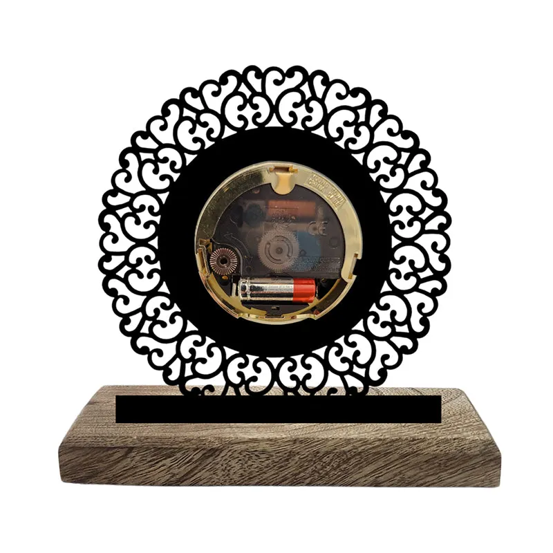 Floral Edge Analog Table Clock media 3
